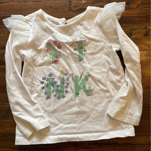 White Kids Shirt with Floral Design